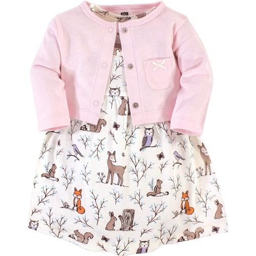 Hudson Baby Baby Girls' Cotton Dress and Cardigan Set