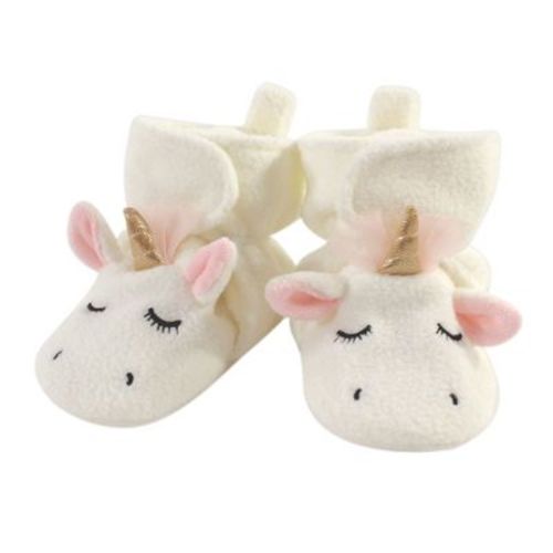 Hudson Baby Infant And Toddler Girl Cozy Fleece Booties, Modern Unicorn, 6-12 Months