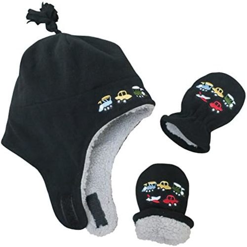 N'Ice Caps Toddler Baby Winter Hat Mitten Set - Kids Boys Girls Gloves Fleece Sherpa Lined