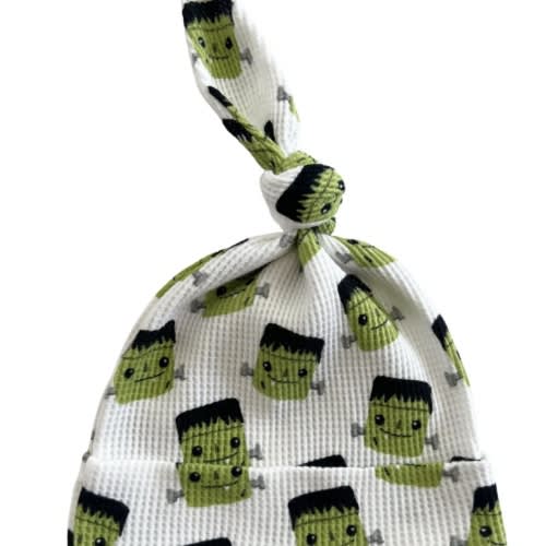 Organic Waffle Knot Beanie, Halloween Monster