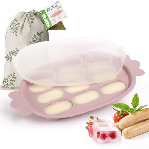 Haakaa Baby Popsicle Mold - Baby Food Maker & Breastmilk Teething Freezer Tray - BPA Free Silicone-Pink