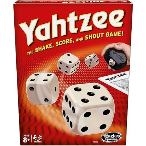 Hasbro Gaming Yahtzee Game, Fast-Playing Dice Games for Kids, Teens, and Adults, Strategy Games, Family Games for Kids, 2 or More Players, Ages 8 and Up