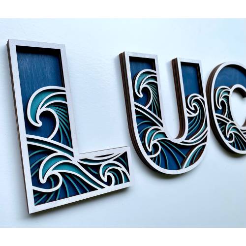 Beach Letters - Wave Letters - Ocean Letters - Sea Life Letters - Beach theme - Ocean Theme Decor - Beach Theme Decor