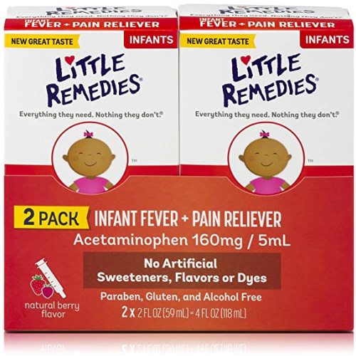 Little Remedies Infant Fever & Pain Reliever, Natural Berry Flavor, 2 Fl Oz (Pack of 2)