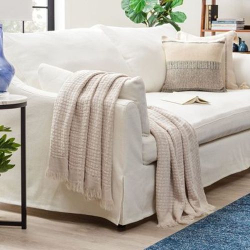 Chanasya Textured Waffle Acrylic Throw Blanket With Tassels