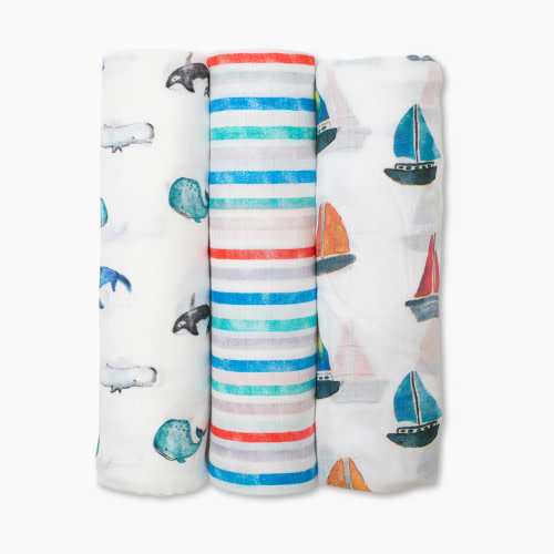 Lulujo Bamboo Muslin Swaddle (3 Pack) - Out At Sea