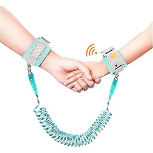 Anti Lost Wrist Link,Toddler Harness Walking Leash with Induction Lock,Reflective Child Wrist Leashes for Baby,6.56ft Kids Leash for Supermarket Mall Airport Amusement Park Zoo Travel（Cyan）