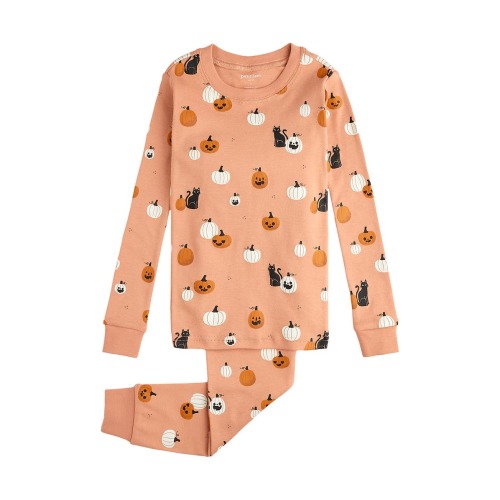 Fitted Organic Cotton Two-Piece Pajamas, Pink Dusty - size 3T