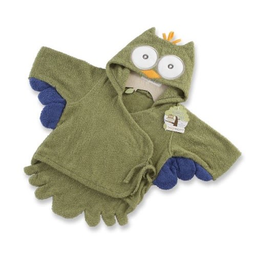 Baby Aspen "My Little Night Owl" Owl Robe - Green