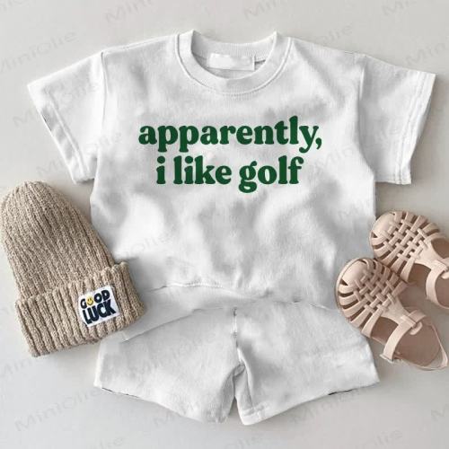 APPARENTLY I LIKE GOLF Baby 2-Piece White Set