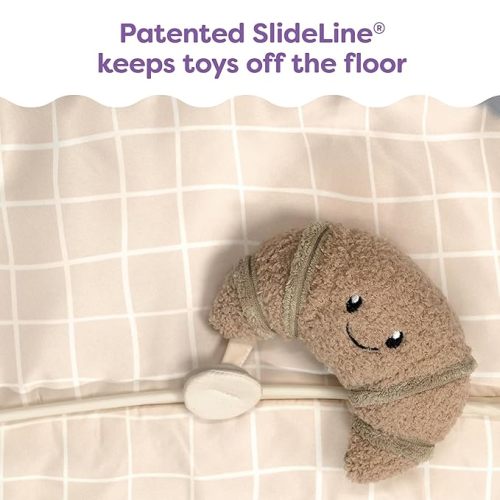 Boppy Shopping Cart Cover for Baby - 360° Coverage Cart Cover for Babies with Safety Harness, Toy Tether, One-Hand Placement, Machine-Washable, 6 Month & Up - Croissant