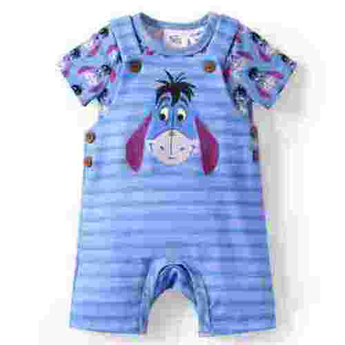 Disney Winnie the Pooh Baby Boys Girls 2 Pcs Graphic Tee with Striped Overall Sets Newborn to Infant