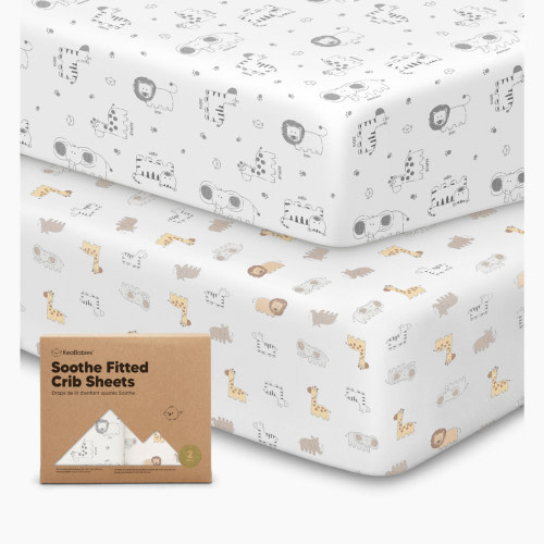 KeaBabies Soothe Fitted Crib Sheets - Kea Safari, 2