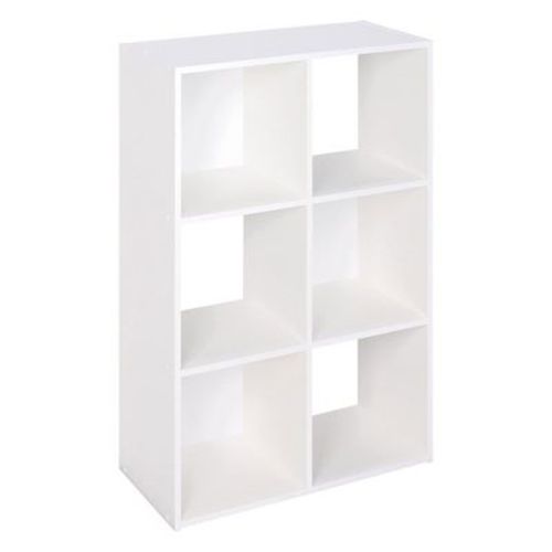 Closetmaid 899600 Decorative Home Stackable 6 Cube Cubeicals Organizer Storage In White With Hardware For Home, Office, Closet, Or Toys
