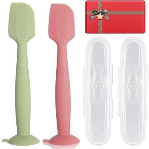 Baby Diaper Cream Spatula with Case,2 Large Diaper Spatula with 2 Travel Case 1 Gift Box,Butt Paste Spatula Baby Butt Spatula,Diaper Cream Applicator Diaper Rash Spatula (2 Large Red Green)