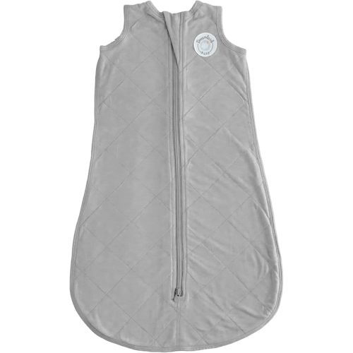 Dreamland Baby Lightweight Bamboo Viscose Sleep Sack (6-12 Months). 1.0 TOG Ultra Soft Blanket w/ 2-Way Zipper. 95% Viscose, 5% Spandex (Grey). Mom-Owned US Business, Premium Materials