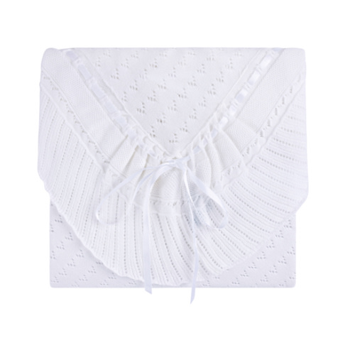 Pointelle Knit Ruffle Blanket | Feltman Brothers