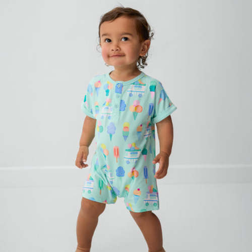 Sweet Scoops Dolman Henley Romper 6-12