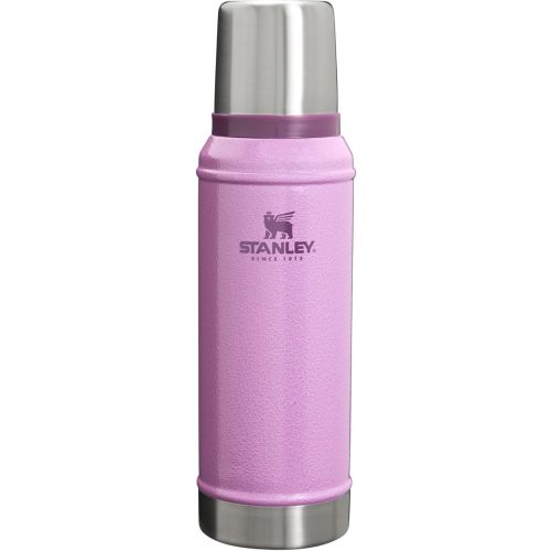 Stanley Classic Legendary Vacuum Bottle 1.0 qt | Wide Mouth with Leakproof Cup Lid | Keep Drinks Hot or Cold | Packable for Travel | Insulated Stainless Steel Thermos | BPA-Free | Hammertone Lilac
