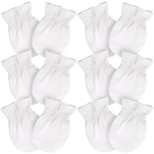 SuperSoft Baby Mittens, Bamboo Viscose Infant Newborn Mittens for Girls Boys No Scratch Gloves 6 Pack