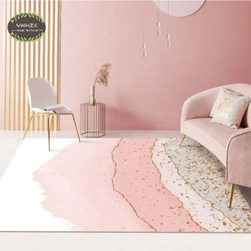 Modern Nordic Abstract Large Carpet Living Room 3D Print Gold Pink Colorful for Kitchen Bedroom Area Rug Home Decor Washable Mat