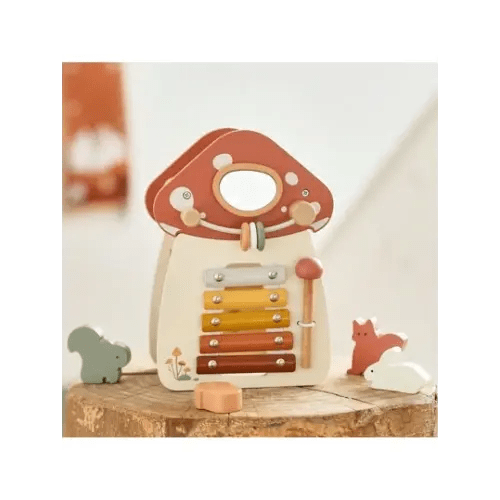 Baby Montessori Toy Wooden Five-In-One Mushroom Castle Stacking Puzzle Toy Kid Houses Blocks Early Childhood Education Game Gift,Sensory Toys Autistic,Kids Gifts Under 5 Dollars,Whimsical Forest