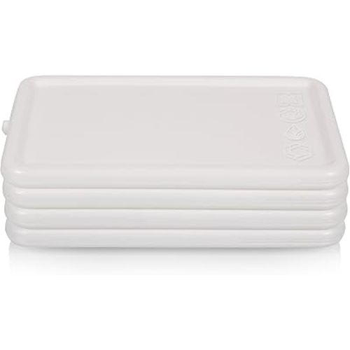 Picnic TIME 4 Pack Reusable Ice Packs, Ice Packs for Lunch Boxes and Coolers, Long Lasting Feezer Packs (White)