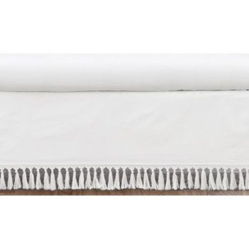 Sweet Jojo Designs Girl Baby Crib Bed Skirt Bohemian Collection Solid White