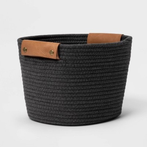 11" Decorative Coiled Rope Basket - Brightroom™, Color: Gray Charcoal