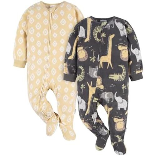 Gerber Baby Flame Resistant Fleece Footed Pajamas 2-pack