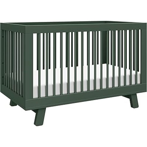 Babyletto Hudson 3-in-1 Convertible Crib with Toddler Bed Conversion Kit in Forest Green, Greenguard Gold Certified