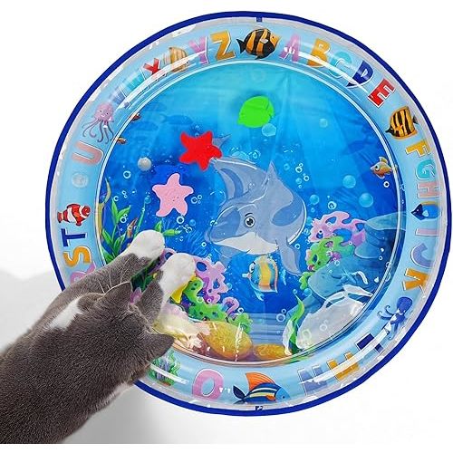Sensory Play Mat with Extra Protective Cover, Thickened Cat Water Bed Toy for Cats Dogs Kittens Puppies Pets