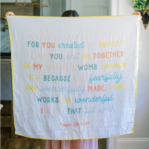 Psalm 139 Muslin Baby Blanket – Tiny Theologians