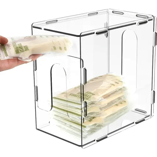 Organizer Pro Max - Breast Milk Storage Tower, Clear Acrylic Freezer Organizer, Reusable Container for Standard Milk Bags, Breastfeeding Accessories, Holds Up to 60 Oz
