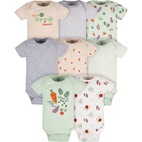Gerber Unisex-Baby 8-Pack Short Sleeve Onesies Bodysuits