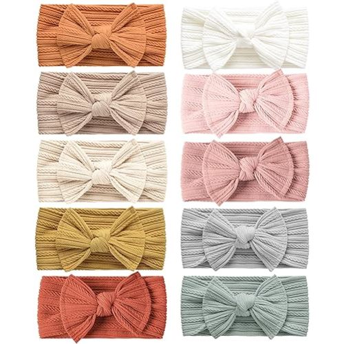 Niceye Baby Girls Headbands with Bows Handmade Hair Accessories Stretchy Hairbands for Newborn Infant Toddler