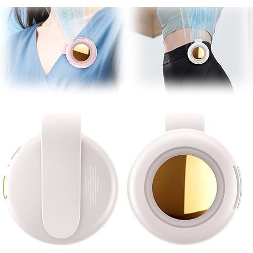 Portable Silent Mini Bladeless Electric Fan, Small Whirlwind Fan for Waist Clip Fan,3 Speeds Hands-Free Neck Fan,Suitable for Outdoor & Travel & Office, Travel Accessories, Gift (White)