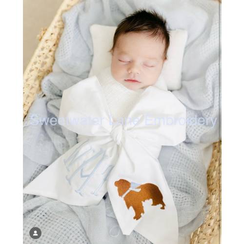 Monogrammed Newborn Swaddle Bow Sashes