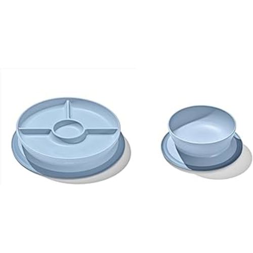 OXO Tot Stick & Stay Suction Divided Plate & Bowl Set - Dusk (1 Plate, 1 Bowl)