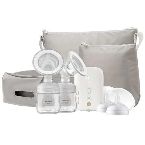 Avent - Electric Double Breast Pump, White with Travel Bag