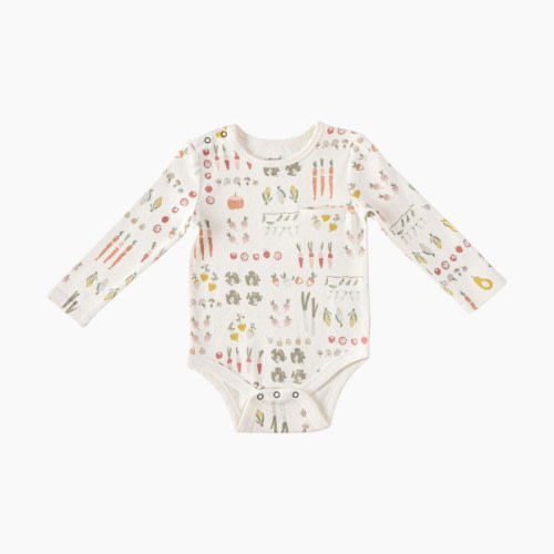 Pehr Organic Cotton Shoulder Snap One-Piece - Veggie Patch, 0-3 M