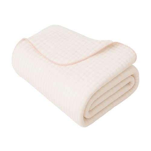 Toddlekind Kind Cloth – Organic Cotton Muslin Baby Blanket (47 × 47 in) – Multi-Use Swaddle, Nursing Cover & Stroller Blanket – Ultra-Soft, Breathable, Stylish Design (Blush)
