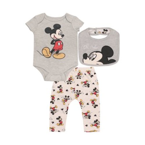 Disney Newborn Baby Outfit Set 3-Piece Set Bodysuit, Pants, and Bib Sizes 0- 9 Months