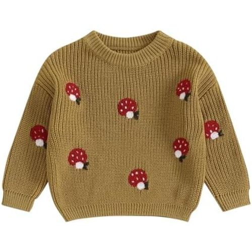 Toddler Baby Girl Knit Sweaters Oversized Long Sleeve Embroidery Shirt Top Newborn Infant Cute Fall Winter Clothes