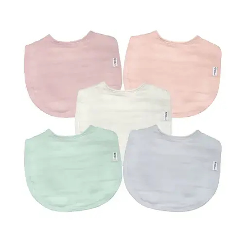 green sprouts® Muslin Bibs made from Organic Cotton (5 pack)- Rose Set