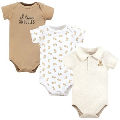 Hudson Baby Infant Boy Cotton Bodysuits, Cute Bear Polo, 9-12 Months