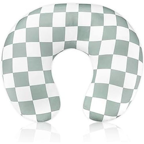 DILIMI Nursing Pillow Cover, Stretchy Removable Case for Breastfeeding Pillows, Ultra Soft Comfortable Slipcover for Baby Girl and Boy, Checkerboard Grid