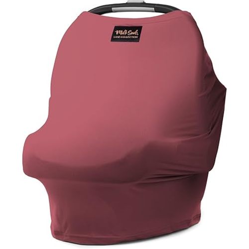 Milk Snob Original 5-in-1 Luxe Cover in Ash Rose - Added Privacy for Breastfeeding, Baby Car Seat, Carrier, Stroller, High Chair, Shopping Cart, Lounger Canopy, Newborn Essentials, Nursing Top