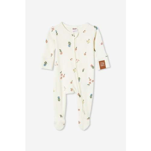 Organic Pointelle Zip Romper