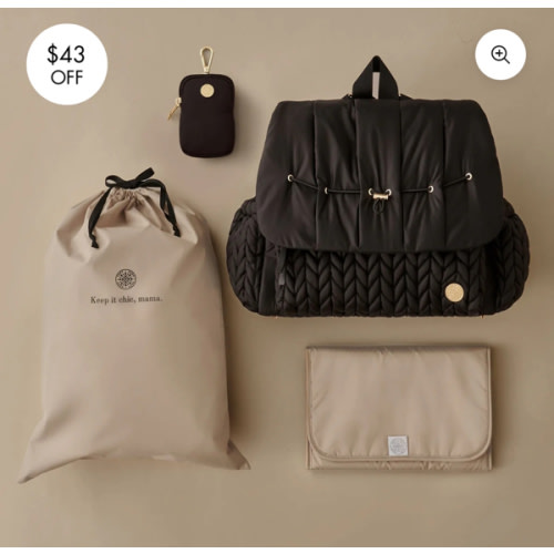 Diaper Bag Black Holiday Set